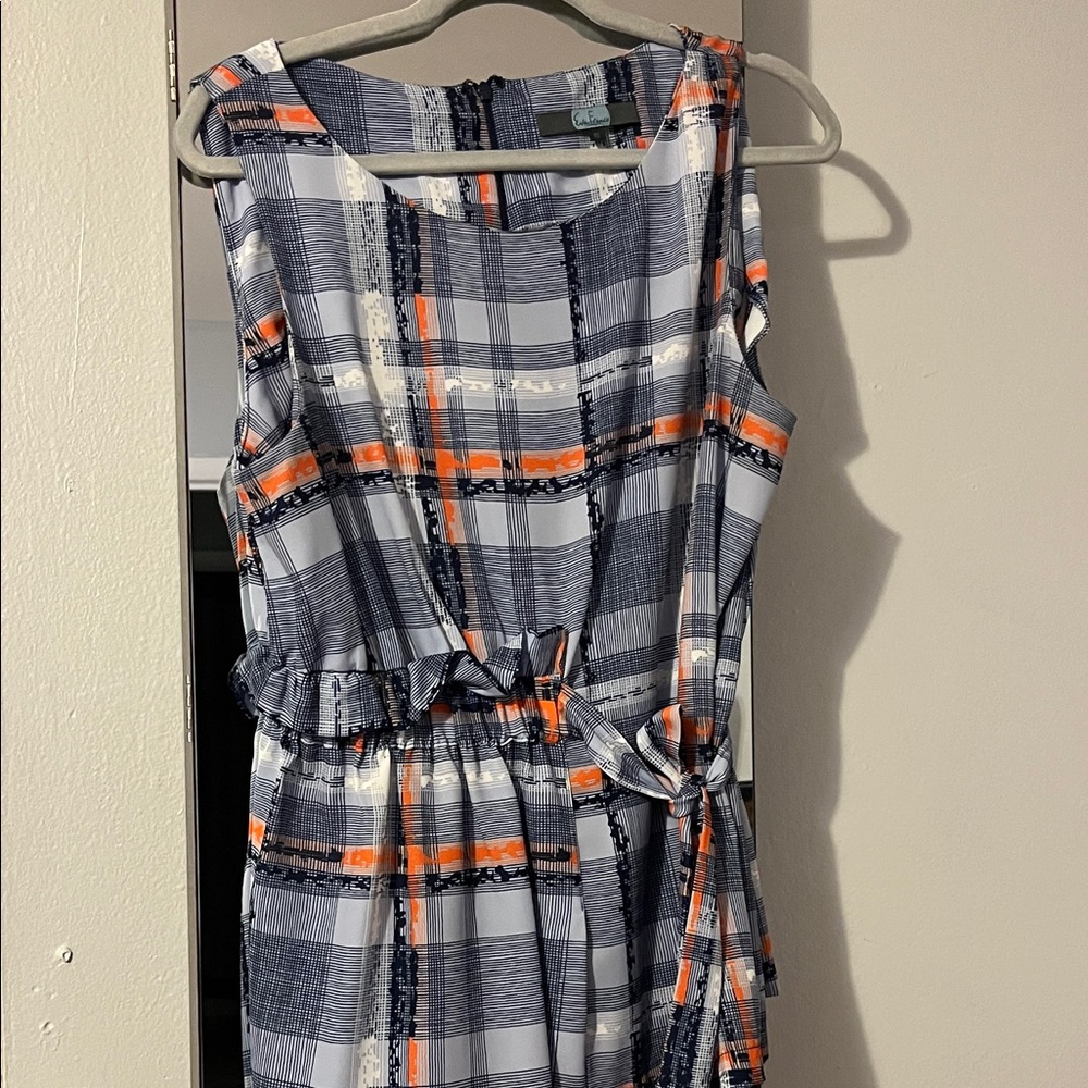 Eva Franco Plaid Crop Top in Blue and Orange